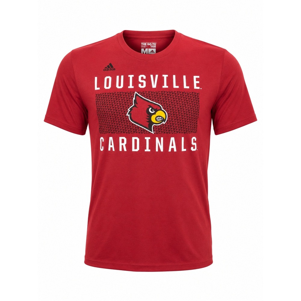 Adidas Mens Louisville Cardinals T-Shirt‎ Red Graphic Go-To Tee Size M